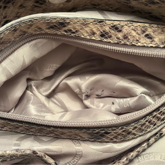 Michael Kors Python Embossed Leather Medium Tote with Nickel Hardware - Picture 4 of 8